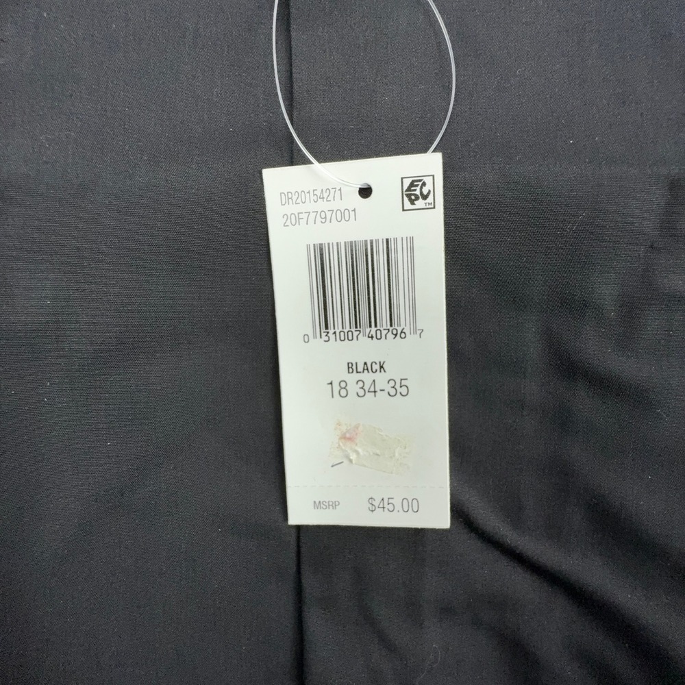 Van Heusen Men 2XL Regular Fit Wrinkle Free Shirt Black 18 34/35‎ Long Sleeve - Picture 5 of 8